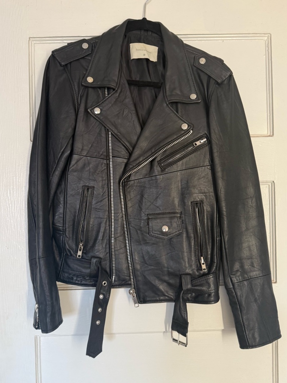 Deadwood Leather Moto Jacket Sz 38